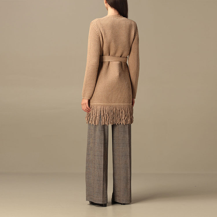 (Women) 'S Max Mara MaxMara  Brown Fringed Wool-Cashmere Loose Knit Sweater. 134610036-001 圖 6
