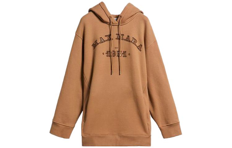 (Women) 'S Max Mara MaxMara  Brown Hoodie with Letter Logo Print Design. 19260129-600-002