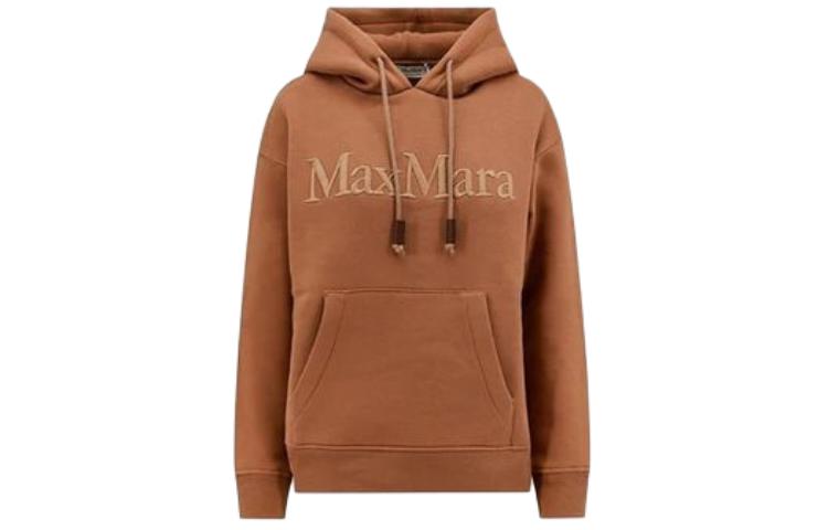 (Women) 'S Max Mara MaxMara  Brown Letter Logo Hoodie Pullover Long Sleeve Sweatshirt. 9921014106002-AGRE