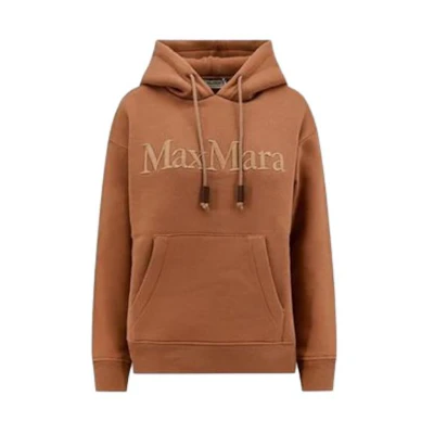 (Women) 'S Max Mara MaxMara Brown Letter Logo Hoodie Pullover Long Sleeve Sweatshirt. 9921014106002-AGRE