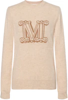 (Women) 'S Max Mara MaxMara Brown Long-Sleeve Letter Print Crewneck Sweater 13661029600-002 (Women) 'S Max Mara MaxMara Brown Long-Sleeve Letter Print Crewneck Sweater 13661029600-002