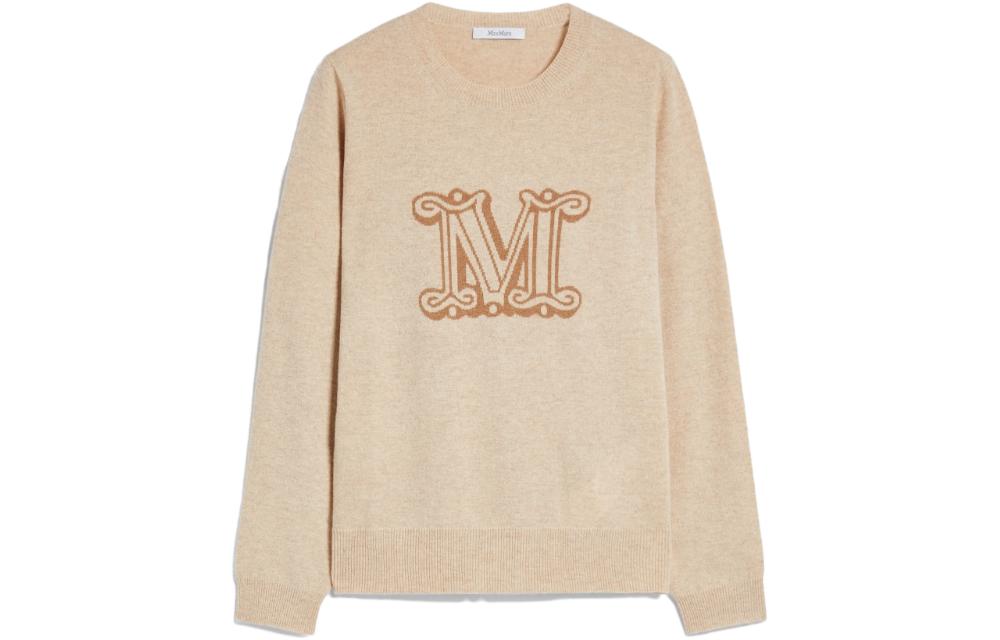 (Women) 'S Max Mara MaxMara  Brown Long-Sleeve Letter Print Crewneck Sweater 13661029600-002 圖 2