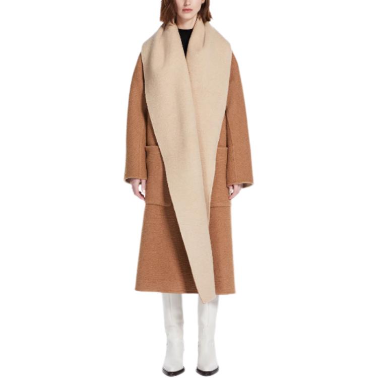 (Women) 'S Max Mara MaxMara  Brown Long Mid-Length Loose-Fit Solid Coat. 1016103506001