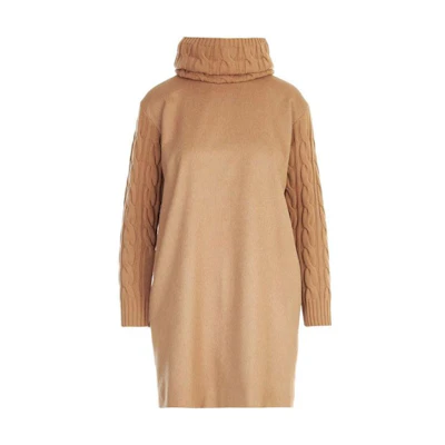 (Women) 'S Max Mara MaxMara Brown Long Sleeve Turtleneck Midi Dress. 13260113600-002