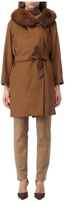 (W) ''Kot Coklat Mid-Length ''S Max Mara dengan Kolar Bulu & Pinggang Bertali''. 236016203306-056 Buy (W) ''Kot Coklat Mid-Length ''S Max Mara dengan Kolar Bulu & Pinggang Bertali''. 236016203306-056