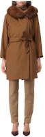 Order (W) Max Mara Abrigo Marrón de Longitud Media con Cuello de Piel y Cinturón 236016203306-056