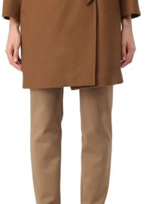 (W) ''Kot Coklat Mid-Length ''S Max Mara dengan Kolar Bulu & Pinggang Bertali''. 236016203306-056 Sizing (W) ''Kot Coklat Mid-Length ''S Max Mara dengan Kolar Bulu & Pinggang Bertali''. 236016203306-056