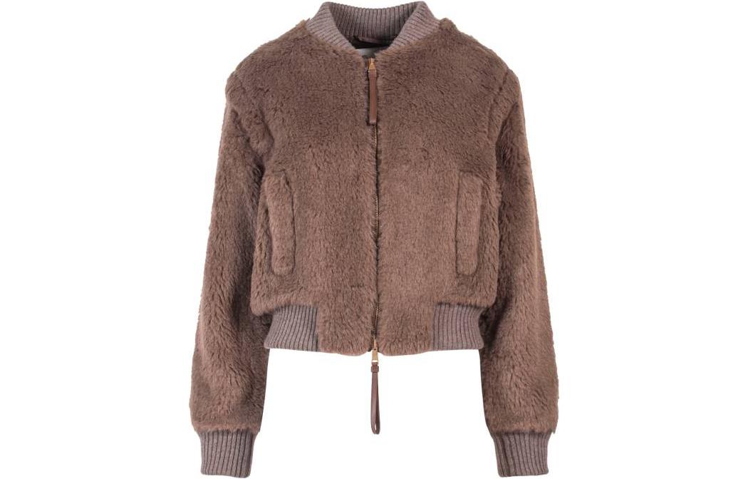 (Women) 'S Max Mara MaxMara  Brown Ribbed Trim Zip-Up Short Jacket. 10861226600-004 圖 2