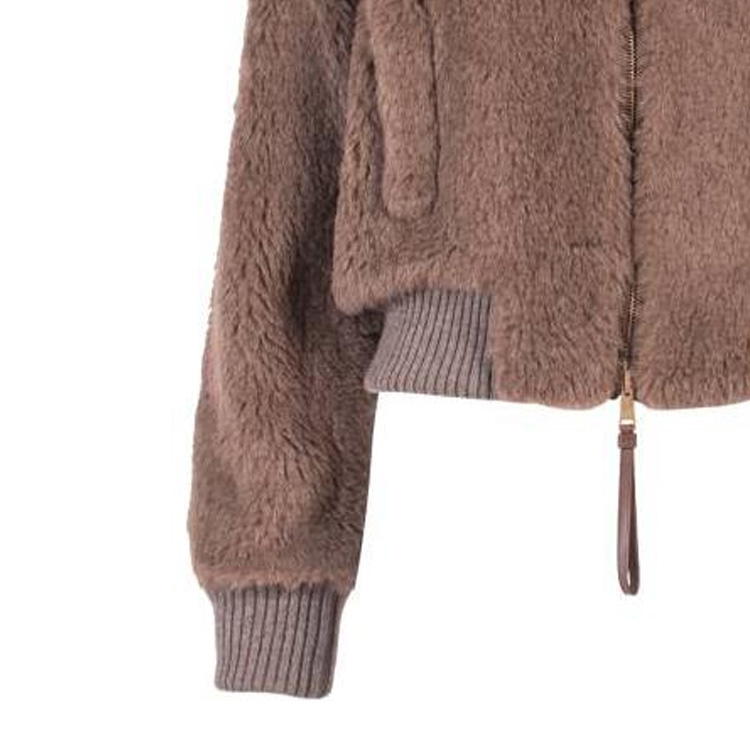 (Women) 'S Max Mara MaxMara  Brown Ribbed Trim Zip-Up Short Jacket. 10861226600-004 圖 6