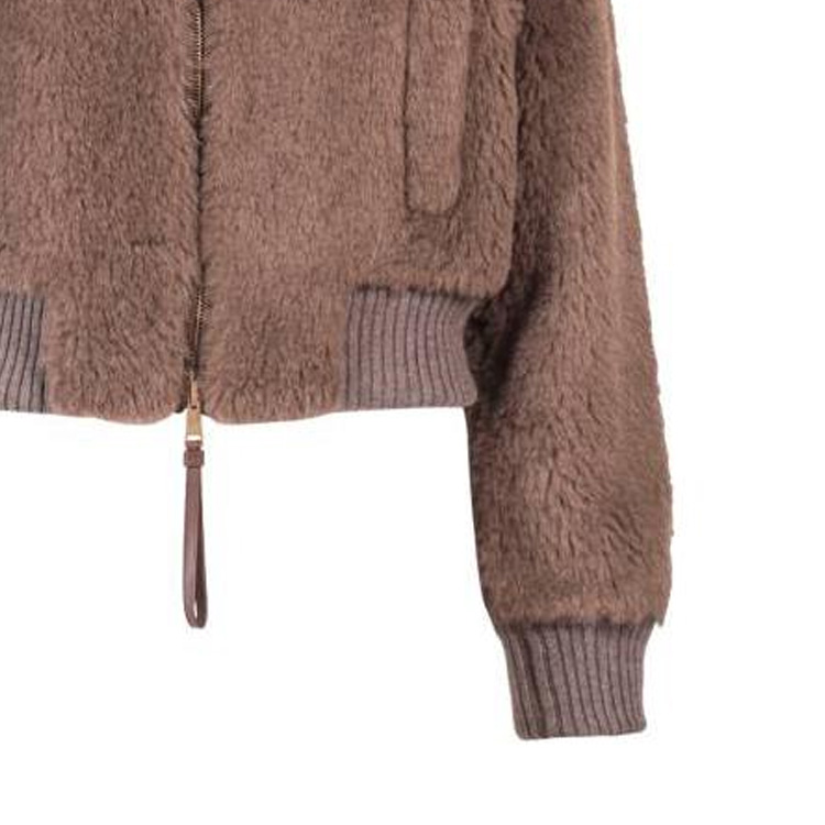 (Women) 'S Max Mara MaxMara  Brown Ribbed Trim Zip-Up Short Jacket. 10861226600-004 圖 7