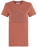 (Women) 'S Max Mara MaxMara Brown Short-Sleeve T-Shirt with Logo Print. 19460229600-007 (Women) 'S Max Mara MaxMara Brown Short-Sleeve T-Shirt with Logo Print. 19460229600-007