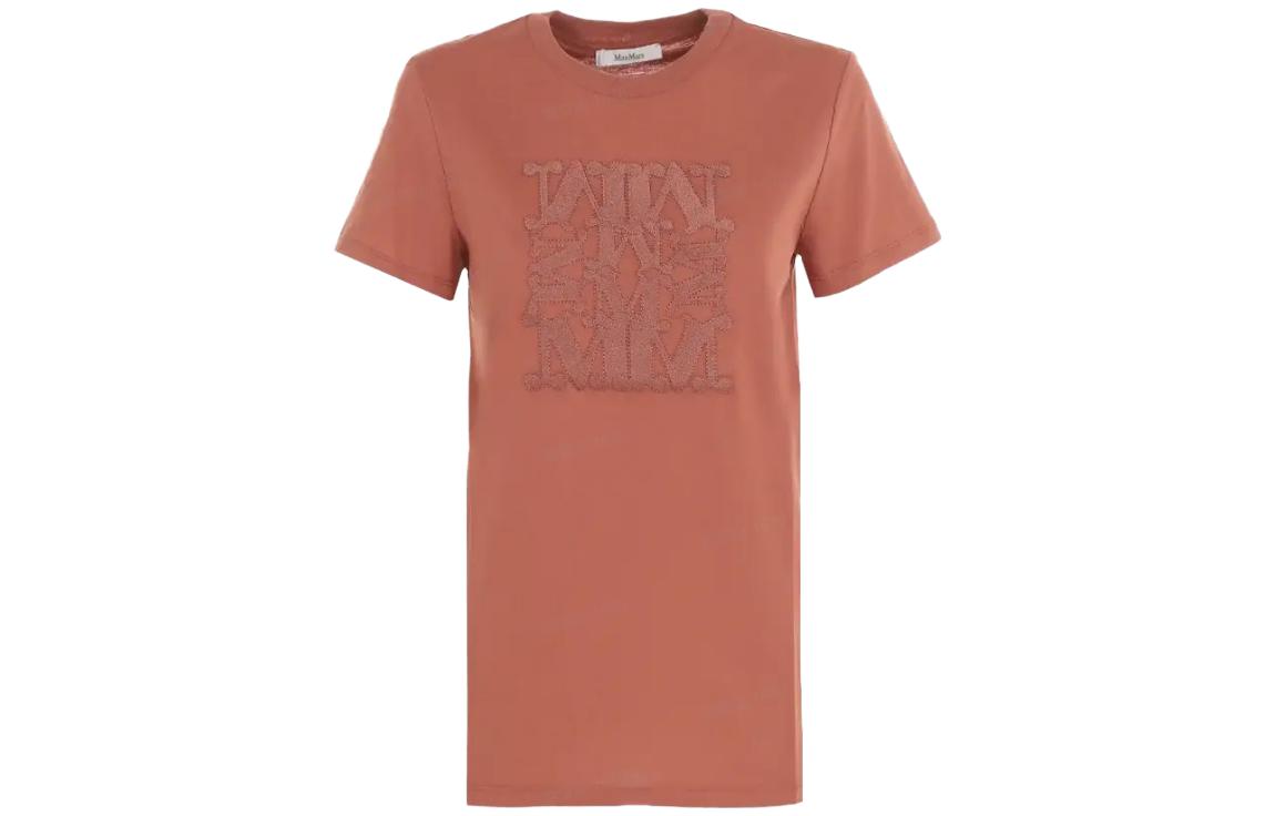 Order (W) 막스마라 브라운 로고 프린트 반팔 티셔츠 19460229600-007