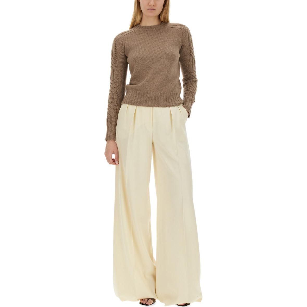 (Women) 'S Max Mara MaxMara  Brown Slim Fit Crew Neck Knit Sweater Long Sleeve 2411361151600013-003 圖 4