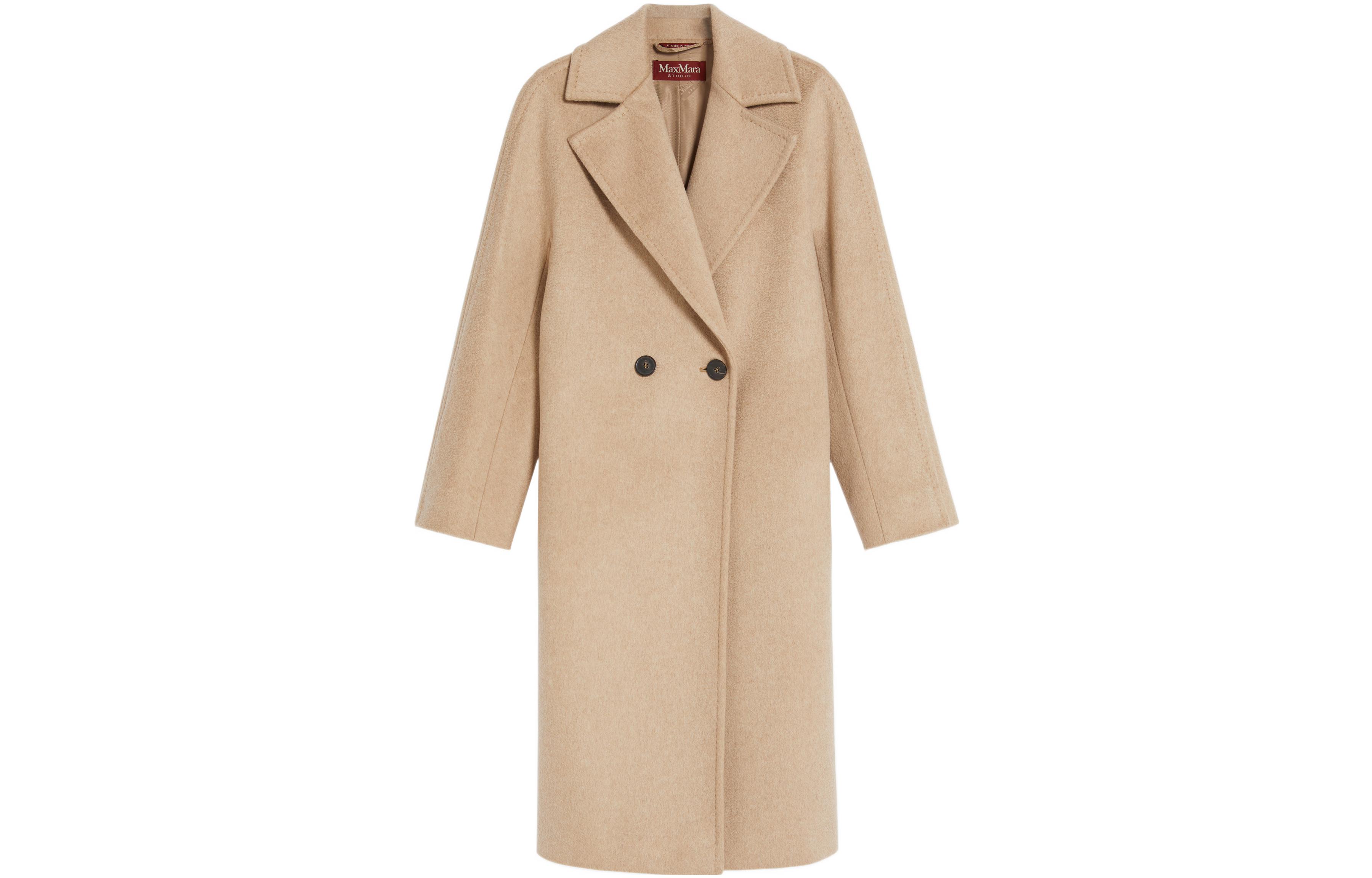 (Women) 'S Max Mara MaxMara  Brown Solid Color Long Sleeve Coat 6016161306-003