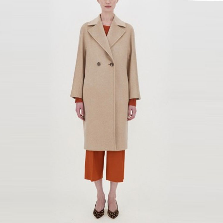 Lookbook (W) ''Max Mara Cokelat Jaket Panjang Lengan Panjang Solid'' 6016161306-003