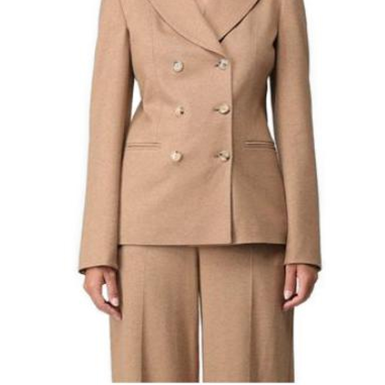 Details for (Women) 'S Max Mara MaxMara  Brown Solid Double-Breasted Long Sleeve Jacket 2319160333600-001