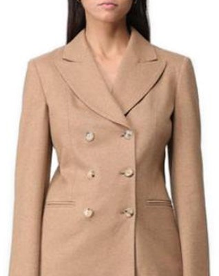(Women) 'S Max Mara MaxMara Brown Solid Double-Breasted Long Sleeve Jacket 2319160333600-001 Sizing (Women) 'S Max Mara MaxMara Brown Solid Double-Breasted Long Sleeve Jacket 2319160333600-001
