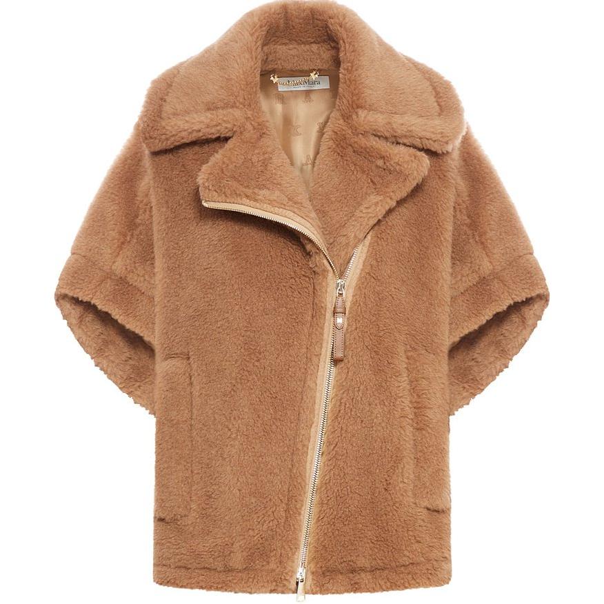 Order (W) ''S Max Mara マックスマーラ ブラウン 無地 ジップアップ 3/4袖 ジャケット. 4736344206-001