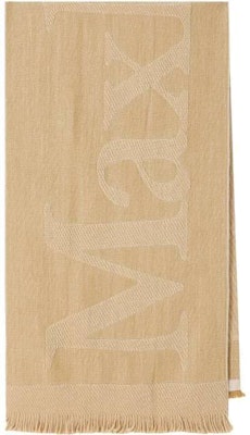 (Women) 'S Max Mara MaxMara Brown Wool Scarf with English Letter Design. 2345460437600007 Order (Women) 'S Max Mara MaxMara Brown Wool Scarf with English Letter Design. 2345460437600007