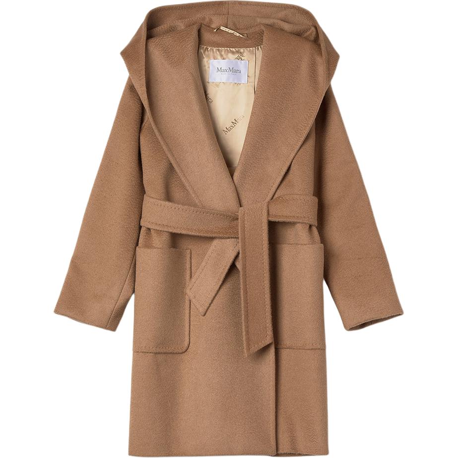 (Women) 'S Max Mara MaxMara  Camel Belted Hooded Long Sleeve Coat 10161323600-001 圖 3