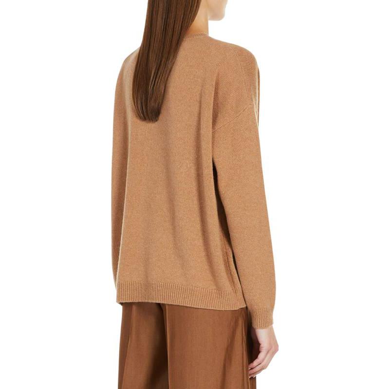 (Women) 'S Max Mara MaxMara  Camel Brown Jacquard Knit Cashmere Sweater Pullover 2313610131600-001 圖 4