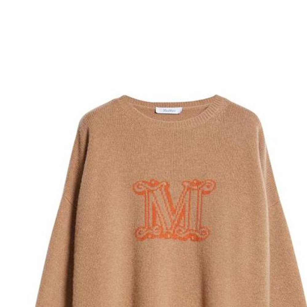 (Women) 'S Max Mara MaxMara  Camel Brown Jacquard Knit Cashmere Sweater Pullover 2313610131600-001 圖 7