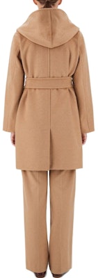 (W) Abrigo Medio con Capucha y Cinturón Color Camel de ''S Max Mara. 1016183306001-RIALTO Shop (W) Abrigo Medio con Capucha y Cinturón Color Camel de ''S Max Mara. 1016183306001-RIALTO