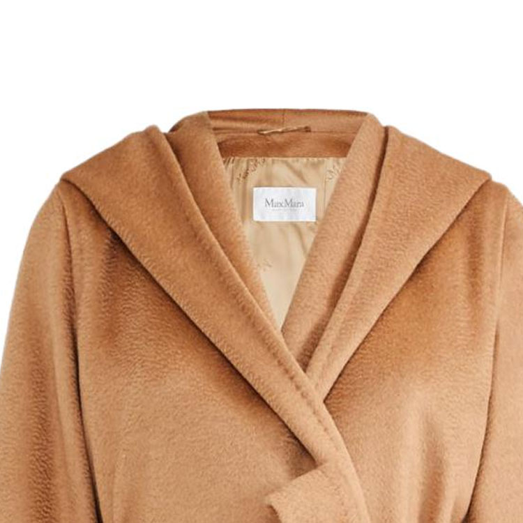 Sizing (W) Abrigo Medio con Capucha y Cinturón Color Camel de ''S Max Mara. 1016183306001-RIALTO