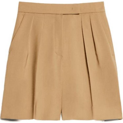 (Women) 'S Max Mara MaxMara Casual Beige Zip Shorts Solid Color 3/4 Length 1146021600-002 Order (Women) 'S Max Mara MaxMara Casual Beige Zip Shorts Solid Color 3/4 Length 1146021600-002