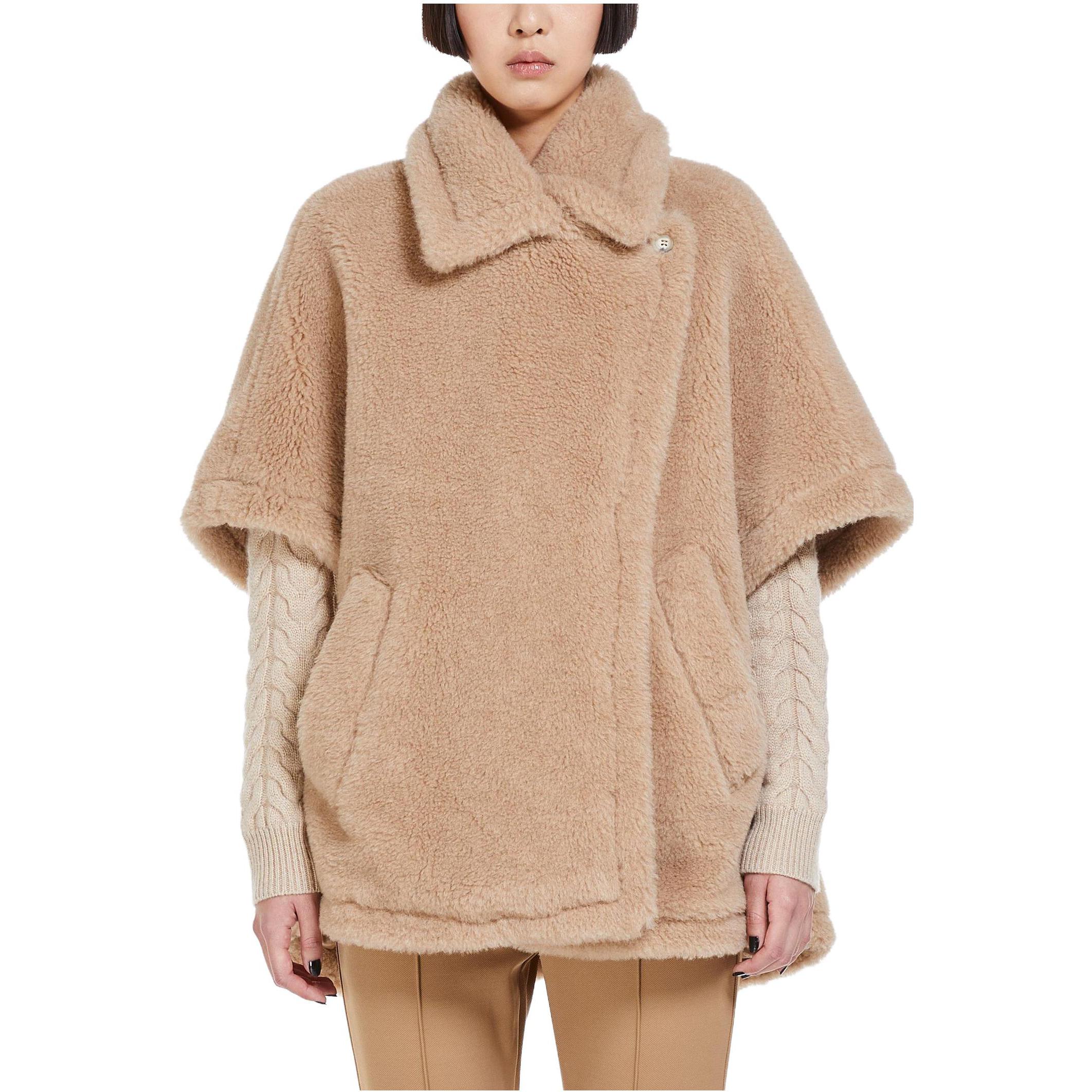 Shop (W) 막스마라 캐주얼 솔리드 컬러 판초 케이프 - 카키 4736203306001-TEBE4