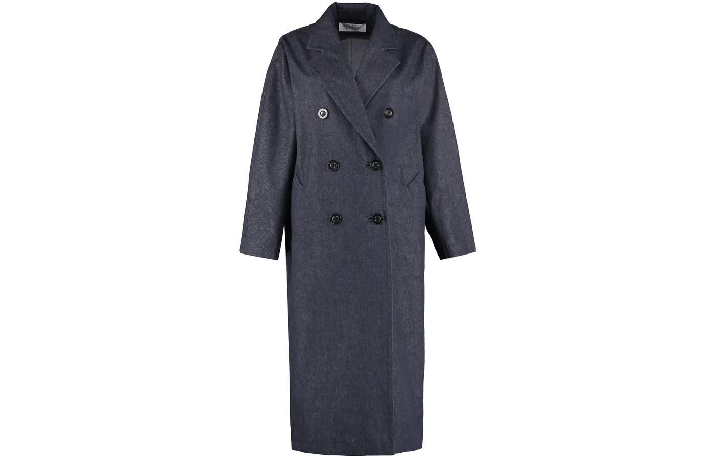 (Women) 'S Max Mara MaxMara  Classic Solid Denim Coat Runway Edition - Deep Blue 1011012206001-BACCO