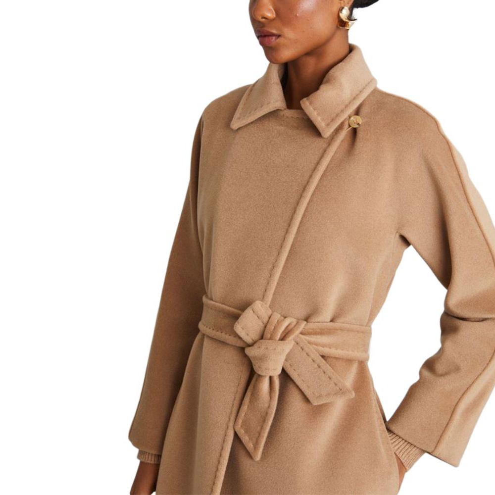 (Women) 'S Max Mara MaxMara  Classic Tie-Waist Long Coat in Khaki 1016033306-001 圖 6