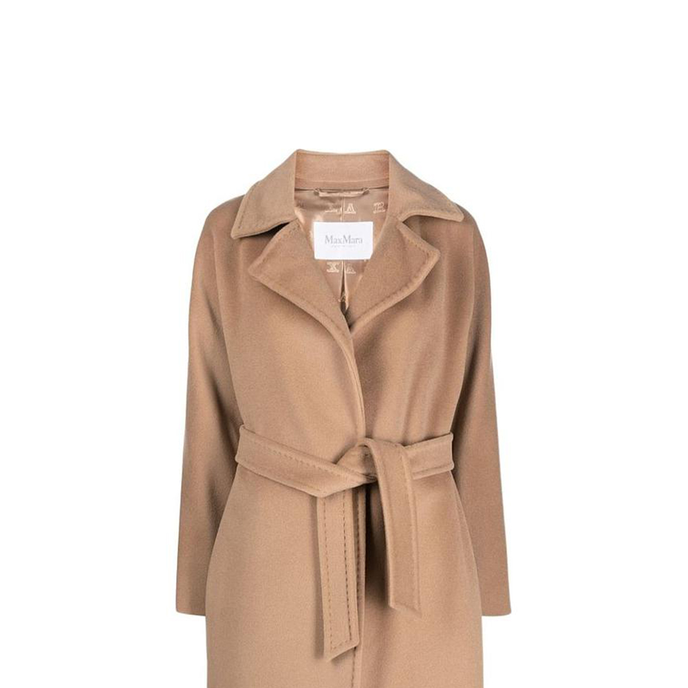 (Women) 'S Max Mara MaxMara  Classic Tie-Waist Long Coat in Khaki 1016033306-001 圖 7
