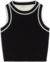 (Women) 'S Max Mara MaxMara Contrast Border Round-Neck Cropped Tank Top Black 1361064206-008 (Women) 'S Max Mara MaxMara Contrast Border Round-Neck Cropped Tank Top Black 1361064206-008