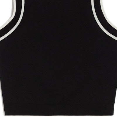 (Women) 'S Max Mara MaxMara Contrast Border Round-Neck Cropped Tank Top Black 1361064206-008 Sizing (Women) 'S Max Mara MaxMara Contrast Border Round-Neck Cropped Tank Top Black 1361064206-008
