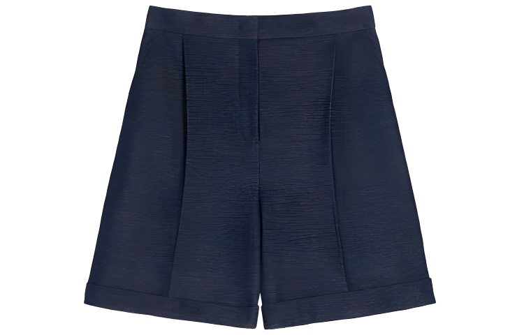 (Women) 'S Max Mara MaxMara  Cotton Jersey Casual Shorts in Navy Blue. 1781032106-001