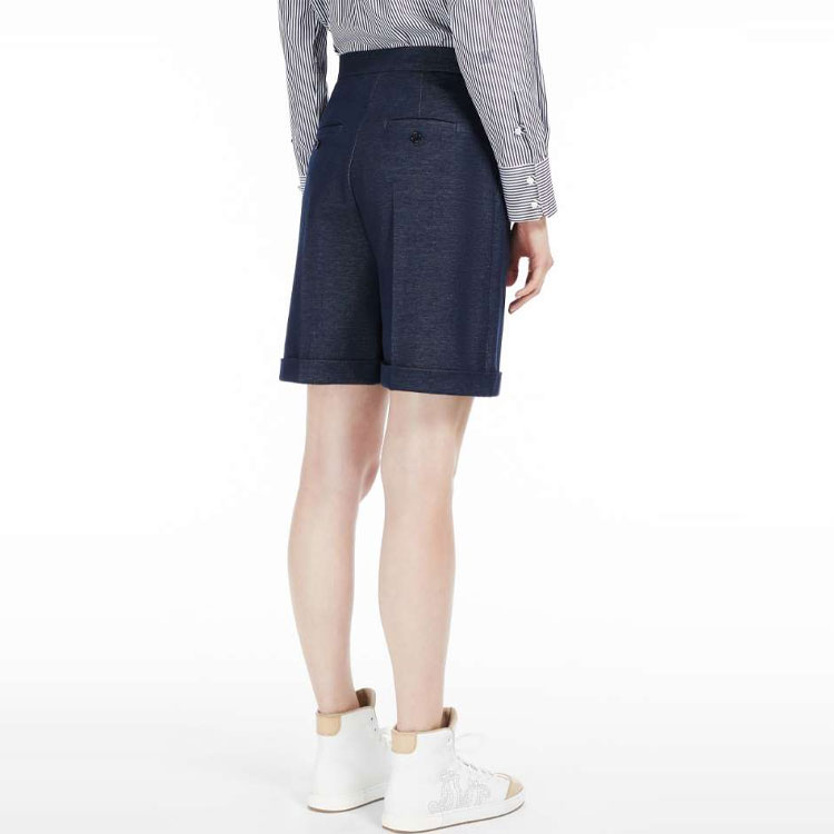 Purchase (W) ''Shorts Casual de Algodón Jersey ''S Max Mara en Azul Marino. 1781032106-001