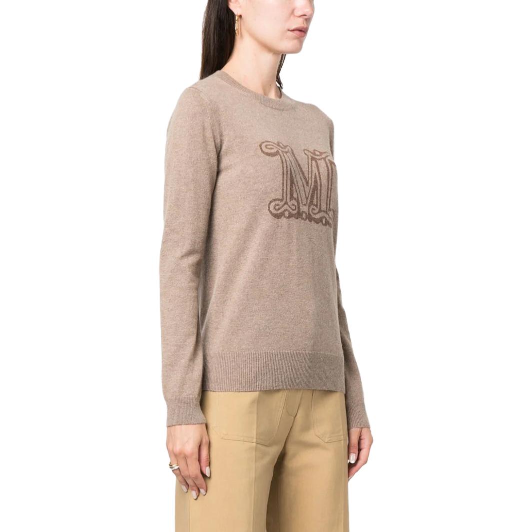 (Women) 'S Max Mara MaxMara  Crewneck Letter Pullover Sweater Light Brown 2313662133600-015 圖 5