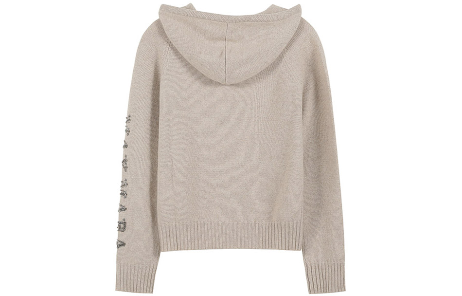 Lookbook (W) ''S Max Mara 水晶装饰羊毛针织连帽毛衣 - 米色 1366073906002-ANANAS