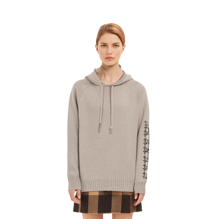 Purchase (W) ''S Max Mara 水晶装饰羊毛针织连帽毛衣 - 米色 1366073906002-ANANAS