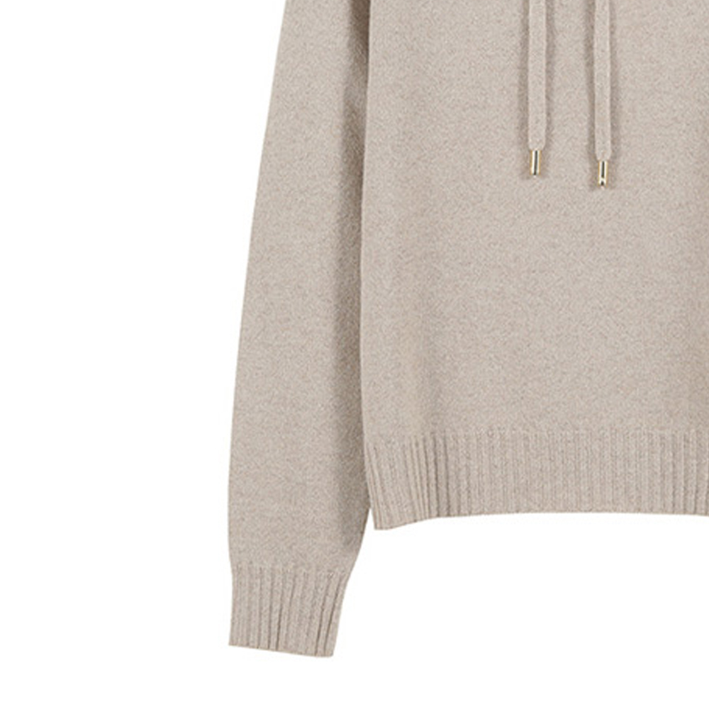 Sizing (W) ''S Max Mara 水晶装饰羊毛针织连帽毛衣 - 米色 1366073906002-ANANAS