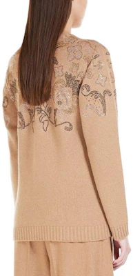 (W) ''Max Mara Crystal Embellished Crewneck Sweater Coklat Kuning''. 1366113306-003 Shop (W) ''Max Mara Crystal Embellished Crewneck Sweater Coklat Kuning''. 1366113306-003