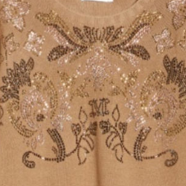 (Women) 'S Max Mara MaxMara  Crystal Embellished Crewneck Sweater Brown Yellow. 1366113306-003 圖 7