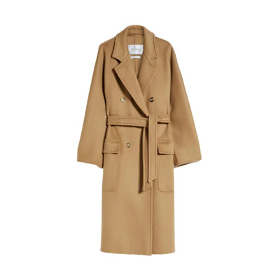 (Women) 'S Max Mara MaxMara Double-Breasted Belted Camel Coat Casual Solid Color 1016043906-068