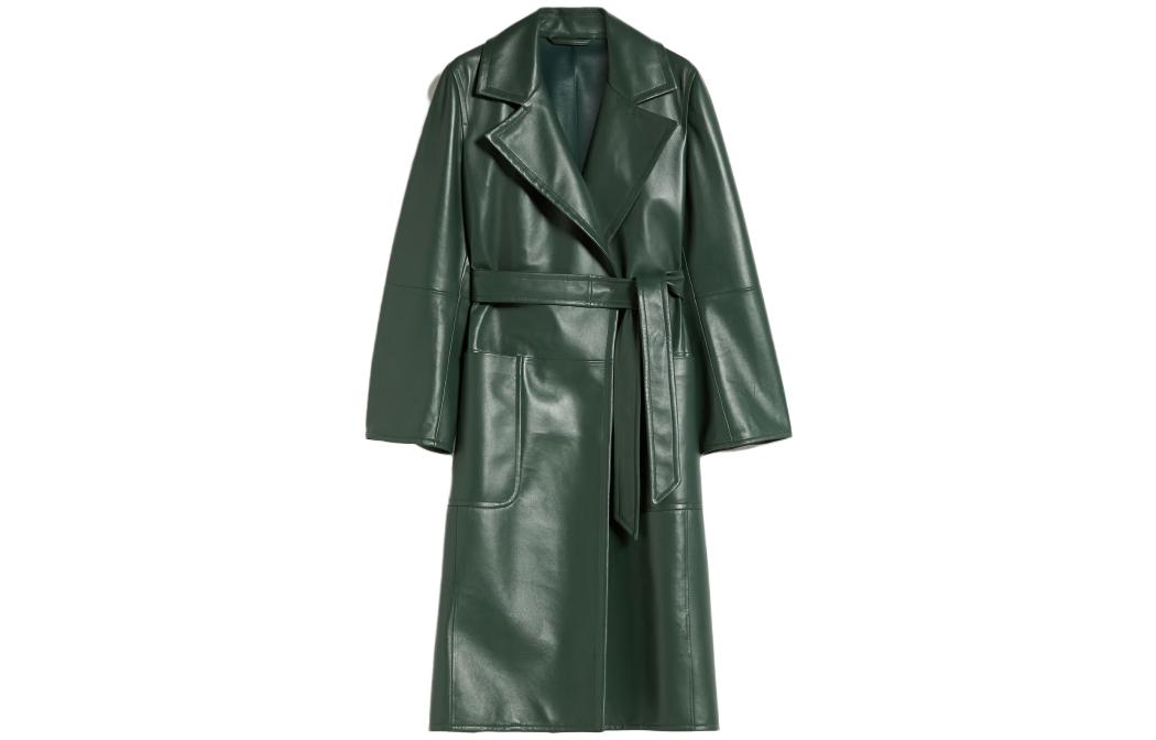 (Women) 'S Max Mara MaxMara  Double-Breasted Belted Glossy Trench Coat Long Sleeve 1476013506-001 圖 2