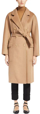 (W) ''S Max Mara MaxMara 雙排扣腰帶駝色外套 休閒純色 1016043906-068 Lookbook (W) ''S Max Mara MaxMara 雙排扣腰帶駝色外套 休閒純色 1016043906-068
