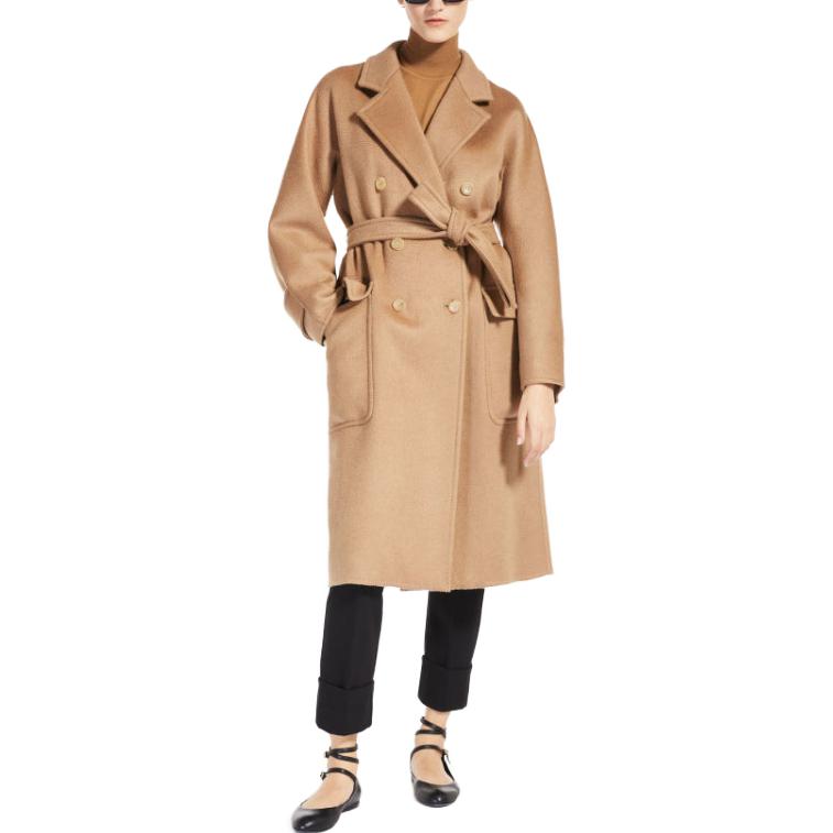Shop (W) ''S Max Mara MaxMara 雙排扣腰帶駝色外套 休閒純色 1016043906-068