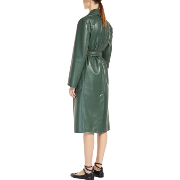 (Women) 'S Max Mara MaxMara  Double-Breasted Belted Glossy Trench Coat Long Sleeve 1476013506-001 圖 5