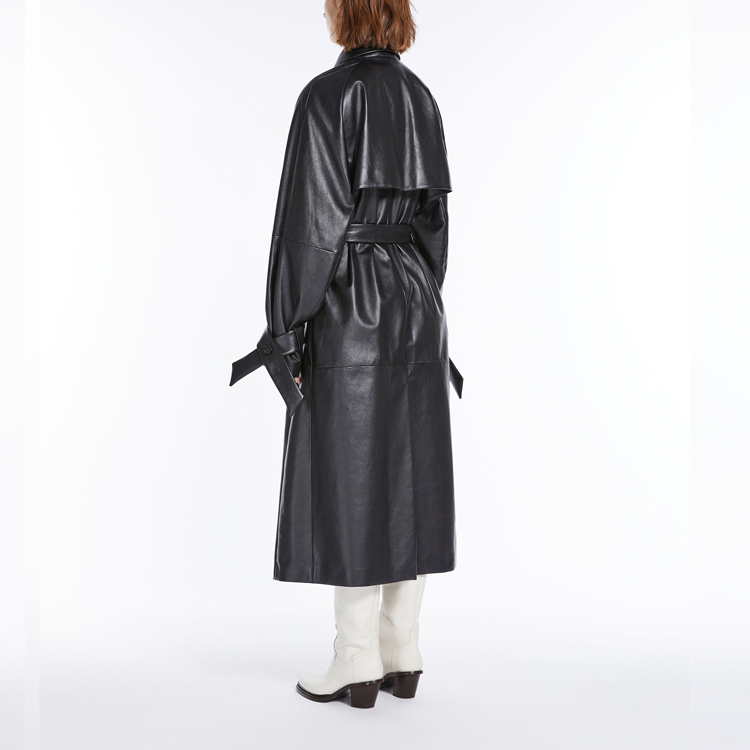 (Women) 'S Max Mara MaxMara  Double-Breasted Belted Glossy Trench Coat Long Sleeve 1476013506-001 圖 8