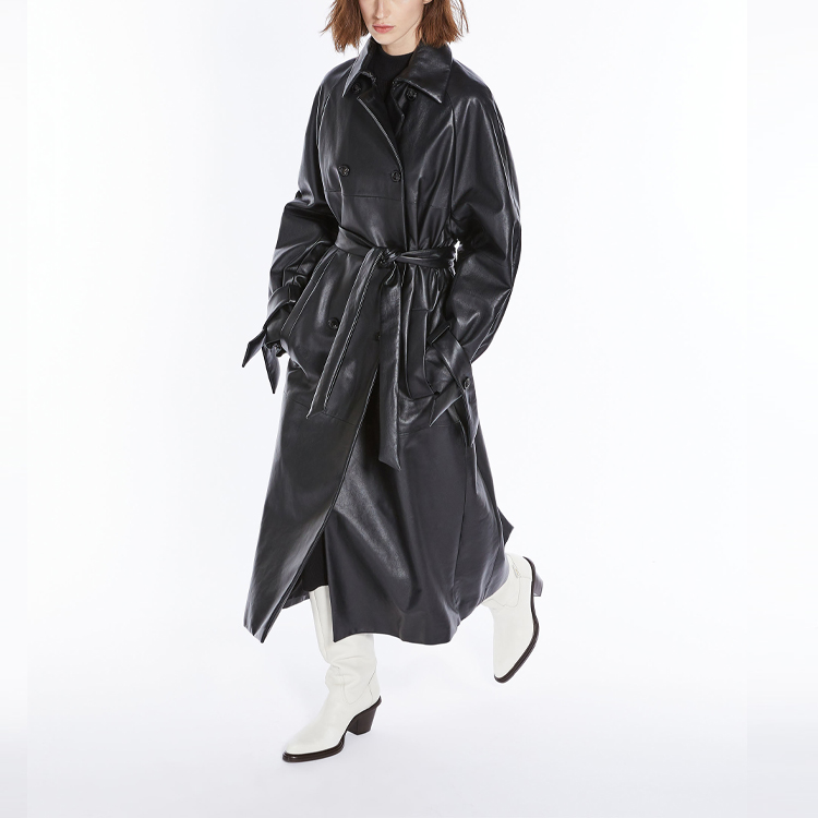 (Women) 'S Max Mara MaxMara  Double-Breasted Belted Glossy Trench Coat Long Sleeve 1476013506-001 圖 9